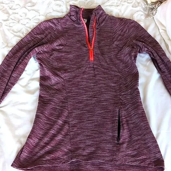 Lululemon Kanto Catch Me Heathered Bordeaux Half Zip Long Sleeve Top Size 4 - Picture 10 of 16